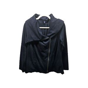 NYDJ Womens Black Zipper Cotton Stretch Jacket Small